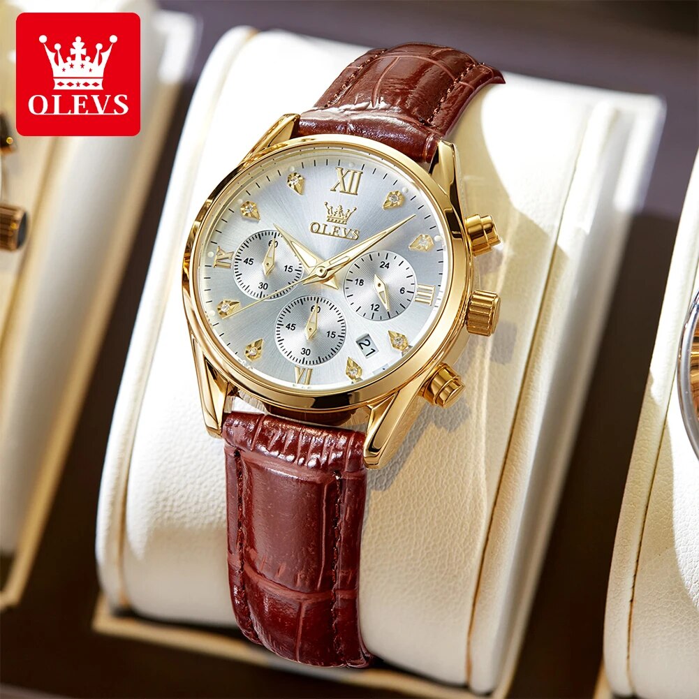 Luxury Watch Logo - OLEVS-Montre-bracelet à quartz étanche pour femme