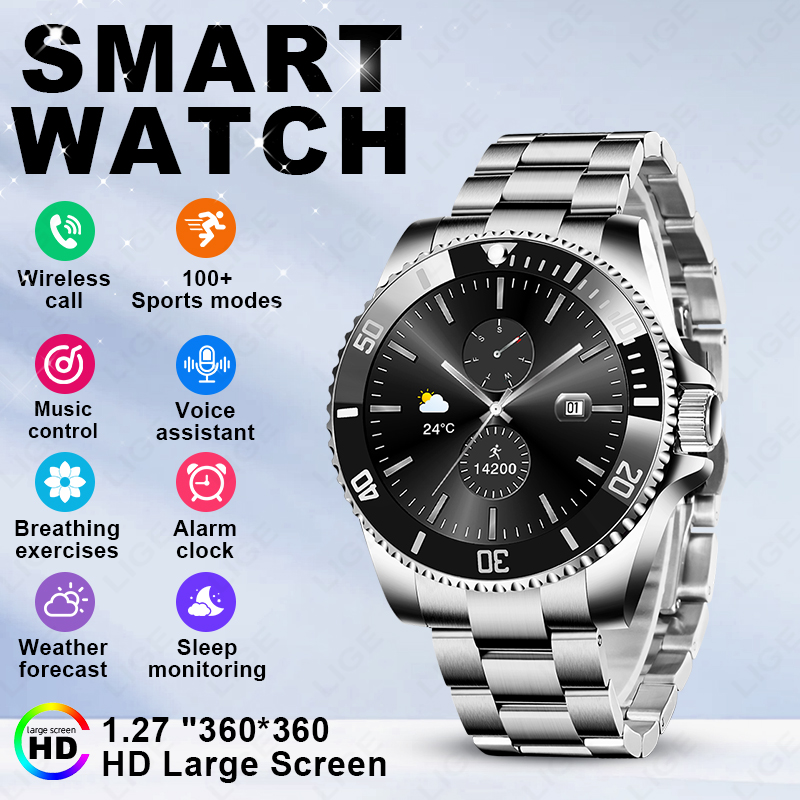 Luxury Watch Hd - Montre connectée LIGE 2026, écran HD
