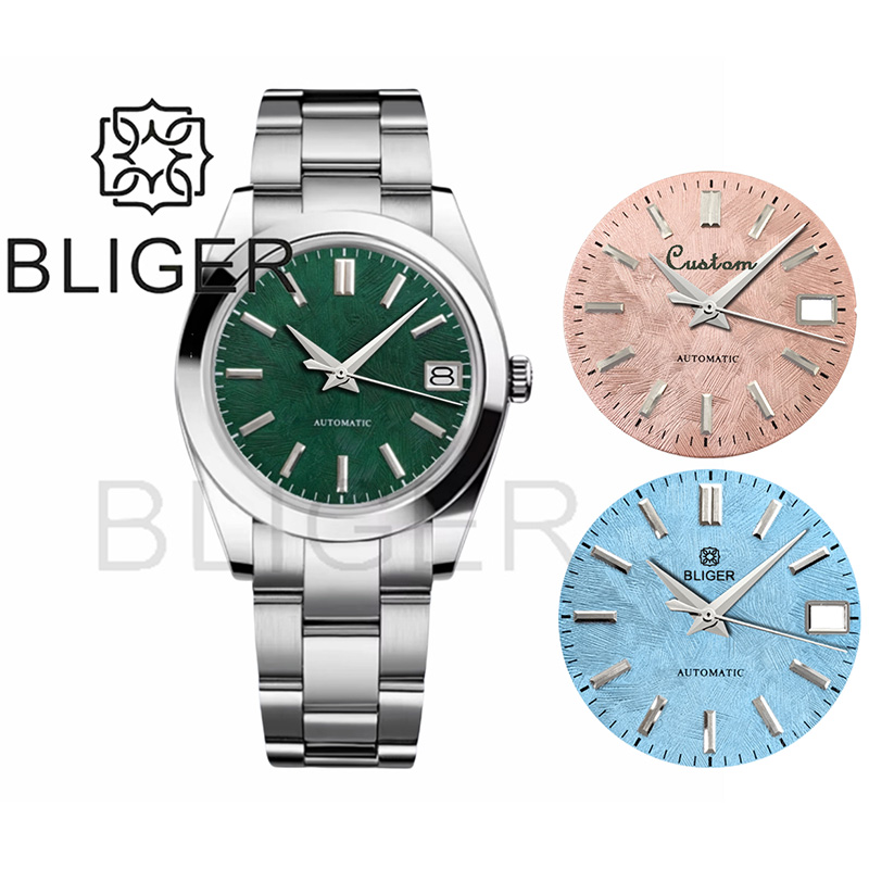 Luxury Watch With Green Dial - BLIGER 36mm39mm logo personnalisé cadran vert
