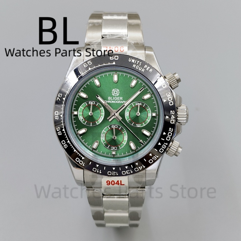 Luxury Watch With Green Dial - Montre pour homme BLIGER 39 mm,