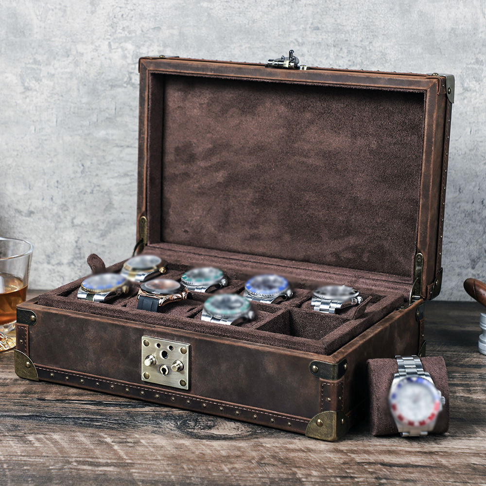 Luxury Watch Vintage - Boîte à montres en cuir personnalisée