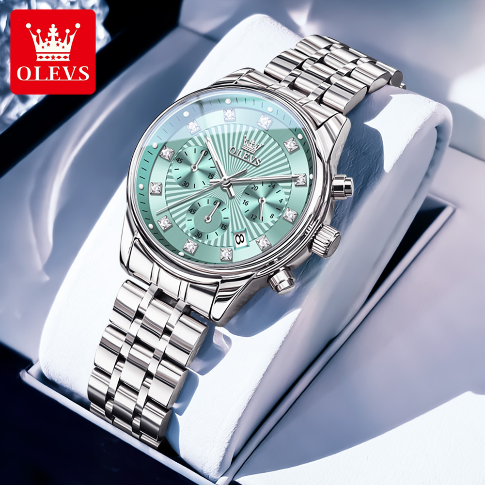 Luxury Watch With Green Dial - OLEVS femmes montres mode dames montre