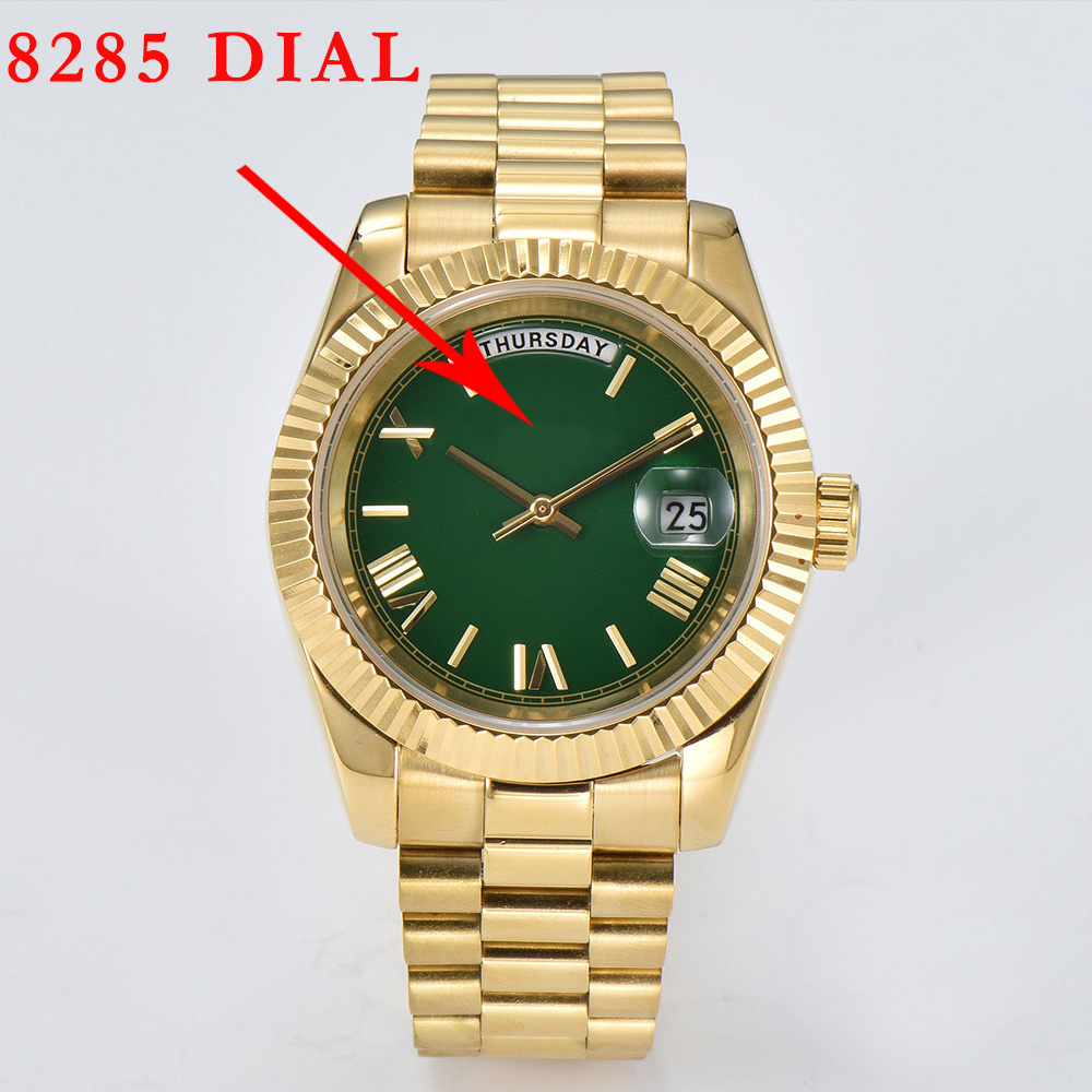 Luxury Watch With Green Dial - Montre 8285, cadran 8285, aiguilles de