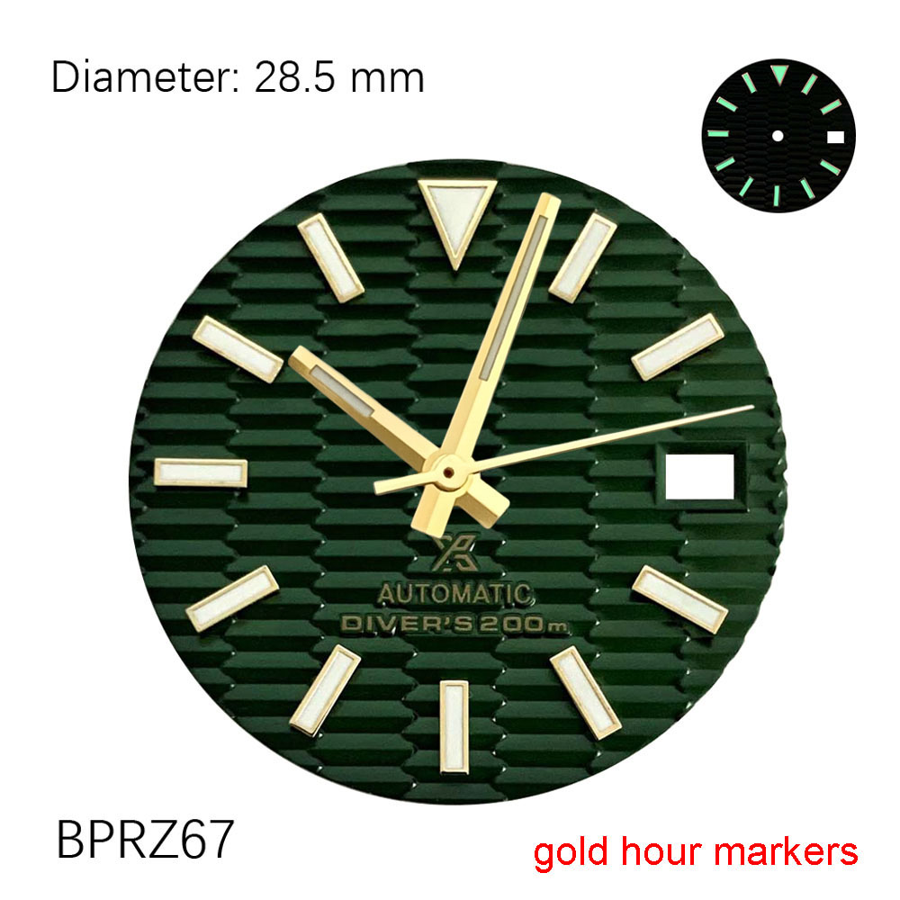 Luxury Watch With Green Dial - Cadran avec logo S de 28,5