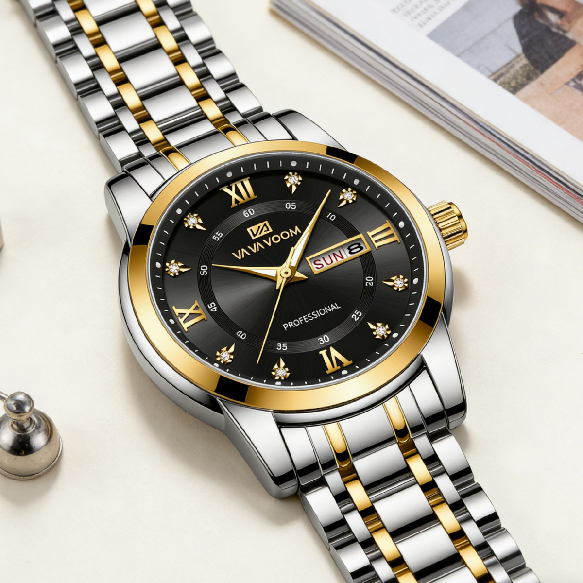 Montre de luxe en acier inoxyd - Luxury Watch With Green Dial avis et prix