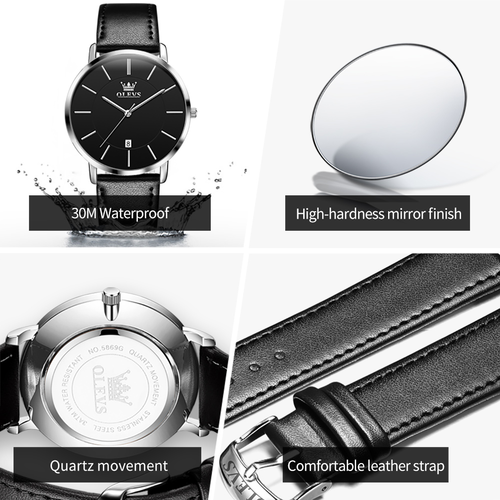 OLEVS Ultra mince 6.5mm haut O - Luxury Watch Sale avis et prix