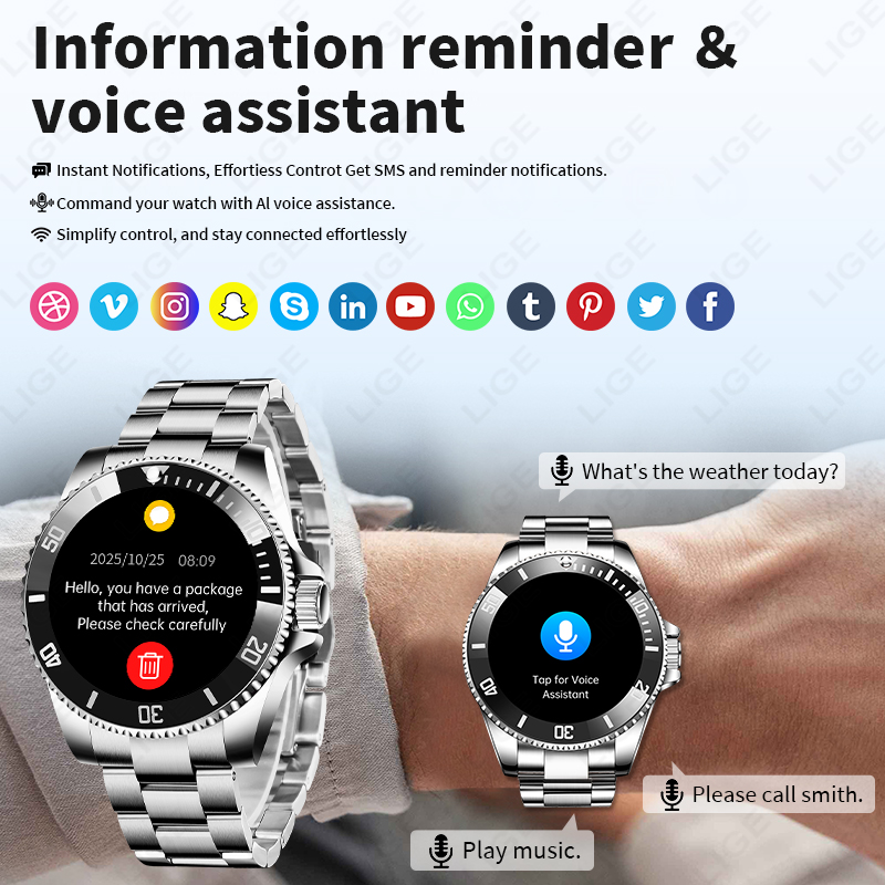 Montre connectée LIGE pour hom - Luxury Watch Hd avis et prix