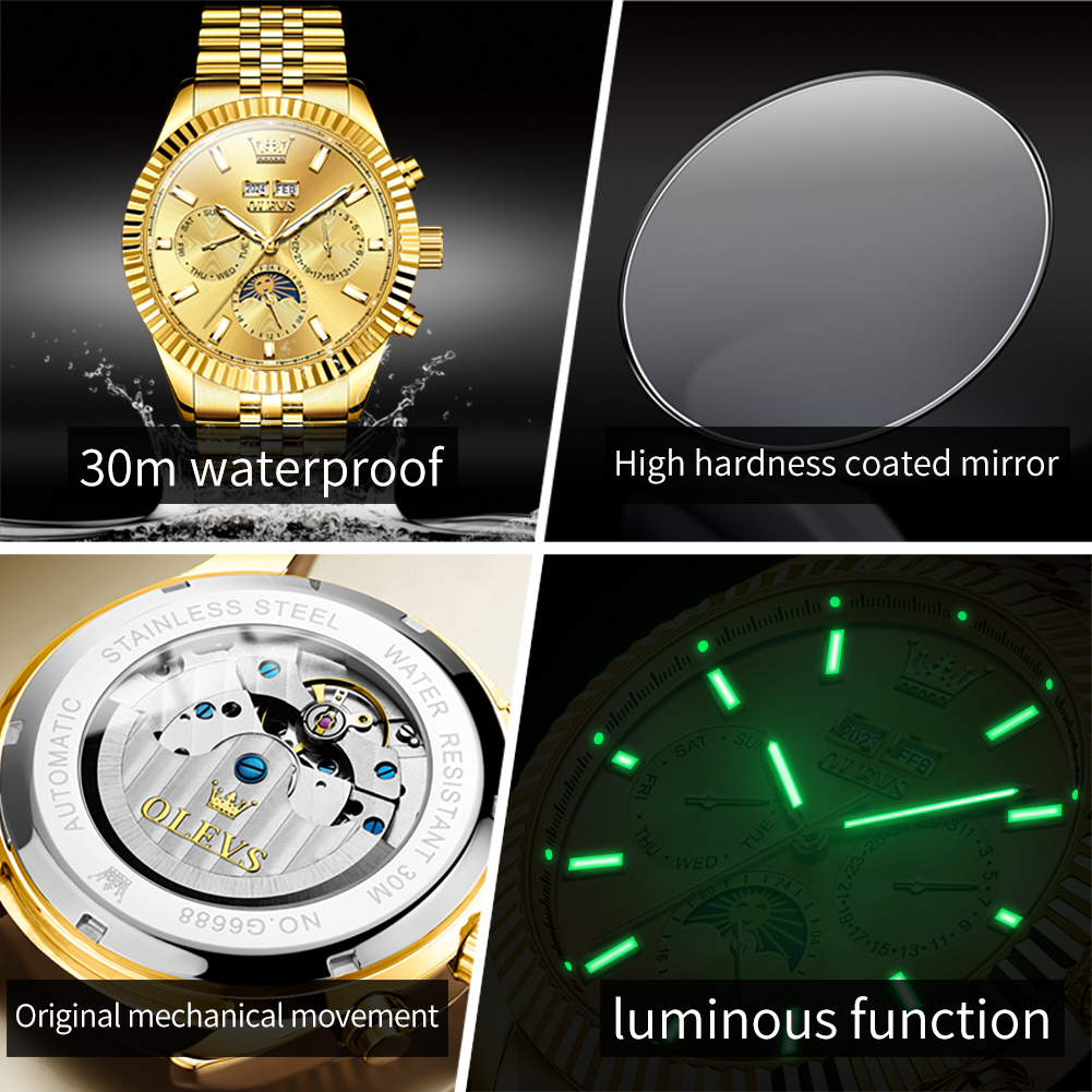 Montre automatique OLEVS 6688  - Luxury Watch Hd avis et prix