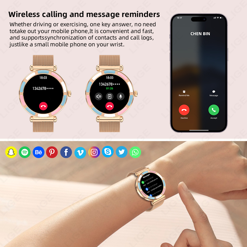 Montre connectée de luxe LIGE  - Luxury Watch Hd avis et prix